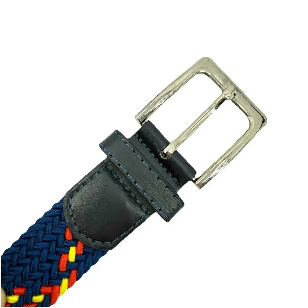 VB Woven Nylon Corded Navy/Multi Color Mens Belt 43 Inches /110 cm